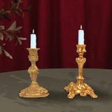 Antique Gold Candlestick Resin Candle Accessory Retro Decorative Candle Holders Creative Home Decor Gifts Candle Stand