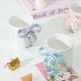 Creative Hand Pinched Irregular Bow Embossed Ceramic Coffee Mug New Arrival Milk Mug for Business Gifts