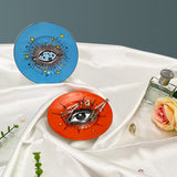 Europe Cute Eye Plates Gold Ceramic Jewelry Dish Small Ring Display Tray for Home Trinkets and Wedding Decorative Crafts
