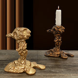 Antique Gold Candlestick Resin Candle Accessory Retro Decorative Candle Holders Creative Home Decor Gifts Candle Stand