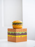 SYL Creative Ceramic Snack Plate in Hamburger Shape for Household Dinner Novelty One-Person Food Dinner Gift Set