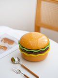SYL Creative Ceramic Snack Plate in Hamburger Shape for Household Dinner Novelty One-Person Food Dinner Gift Set