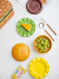SYL Creative Ceramic Snack Plate in Hamburger Shape for Household Dinner Novelty One-Person Food Dinner Gift Set