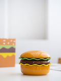 SYL Creative Ceramic Snack Plate in Hamburger Shape for Household Dinner Novelty One-Person Food Dinner Gift Set