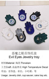 Nordic Buddhist Hand Tray Ceramic Single Evil Eyes Hand Design Jewelry Tray Home Decoration