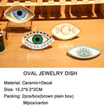 Spiritual Accessories Positive Energy Protection Evil Eye Plate Luxury Trinket Trays Table Decorations Jewelry Dish