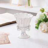 INS Girl Heart Ceramic Cup Japanese Bow Ice Cream Mug Creative Flower Cup Tall Dessert Mug for Tea for Business Gifts