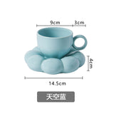Nordic Macaron Porcelain Coffee Cup and Saucer Set Hot New Sunflower Design for Back to School Tea or Coffee
