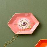 Europe Ceramic Jewelry Dish Cute Eye Plates Decoration Crafts for Home Trinket Small Ring Jewelry Display Tray Gold