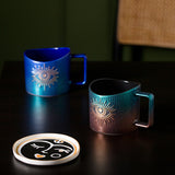 400ml Hand Eye Mugs and Gold Rim Ceramic Coffee Mug Teacup Water Cup Handmade Home Decor Creative Gifts