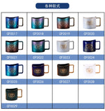 400ml Hand Eye Mugs and Gold Rim Ceramic Coffee Mug Teacup Water Cup Handmade Home Decor Creative Gifts