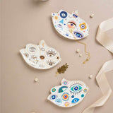 Spiritual Accessories Positive Energy Protection Evil Eye Plate Luxury Trinket Display Table Decorations Jewelry Tray