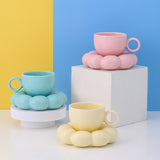 Nordic Macaron Porcelain Coffee Cup and Saucer Set Hot New Sunflower Design for Back to School Tea or Coffee