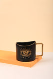 400ml Hand Eye Mugs and Gold Rim Ceramic Coffee Mug Teacup Water Cup Handmade Home Decor Creative Gifts