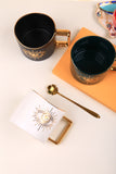 400ml Hand Eye Mugs and Gold Rim Ceramic Coffee Mug Teacup Water Cup Handmade Home Decor Creative Gifts
