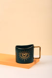400ml Hand Eye Mugs and Gold Rim Ceramic Coffee Mug Teacup Water Cup Handmade Home Decor Creative Gifts