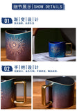 400ml Hand Eye Mugs and Gold Rim Ceramic Coffee Mug Teacup Water Cup Handmade Home Decor Creative Gifts