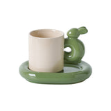 Ins Wholesale Nordic Creative Personality Couple Ceramic Cup High-value Coffee Cup Saucer Rabbit Mug Gift Set