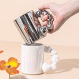 350ml Ins Wholesale Nordic Creative Personality Couple Ceramic Cup High-value Coffee Cup Saucer Mug Gift love Cup
