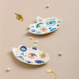 Spiritual Accessories Positive Energy Protection Evil Eye Plate Luxury Trinket Display Table Decorations Jewelry Tray