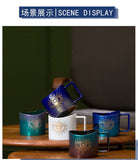 400ml Hand Eye Mugs and Gold Rim Ceramic Coffee Mug Teacup Water Cup Handmade Home Decor Creative Gifts
