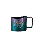 400ml Hand Eye Mugs and Gold Rim Ceramic Coffee Mug Teacup Water Cup Handmade Home Decor Creative Gifts