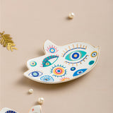 Spiritual Accessories Positive Energy Protection Evil Eye Plate Luxury Trinket Display Table Decorations Jewelry Tray