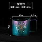 400ml Hand Eye Mugs and Gold Rim Ceramic Coffee Mug Teacup Water Cup Handmade Home Decor Creative Gifts