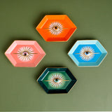 Europe Ceramic Jewelry Dish Cute Eye Plates Decoration Crafts for Home Trinket Small Ring Jewelry Display Tray Gold