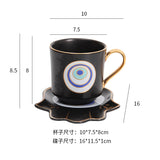Turkish Blue Eyes Luxury Coffee Cups and Saucer Set With Hand and Skirt Shape Dish for Creative Girl Gift