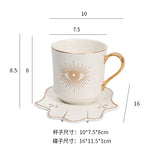 Turkish Blue Eyes Luxury Coffee Cups and Saucer Set With Hand and Skirt Shape Dish for Creative Girl Gift