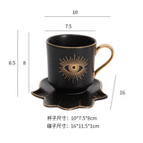 Turkish Blue Eyes Luxury Coffee Cups and Saucer Set With Hand and Skirt Shape Dish for Creative Girl Gift