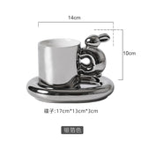 Ins Wholesale Nordic Creative Personality Couple Ceramic Cup High-value Coffee Cup Saucer Rabbit Mug Gift Set
